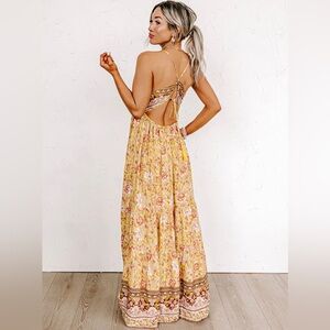 Yellow Floral Maxi Dress - From Boutique